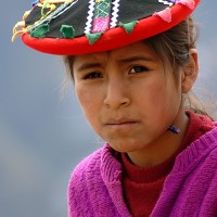 portrait of Peruvian mountain girl