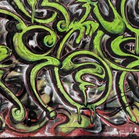 green abstract graffiti art photograph