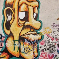 male face graffiti art